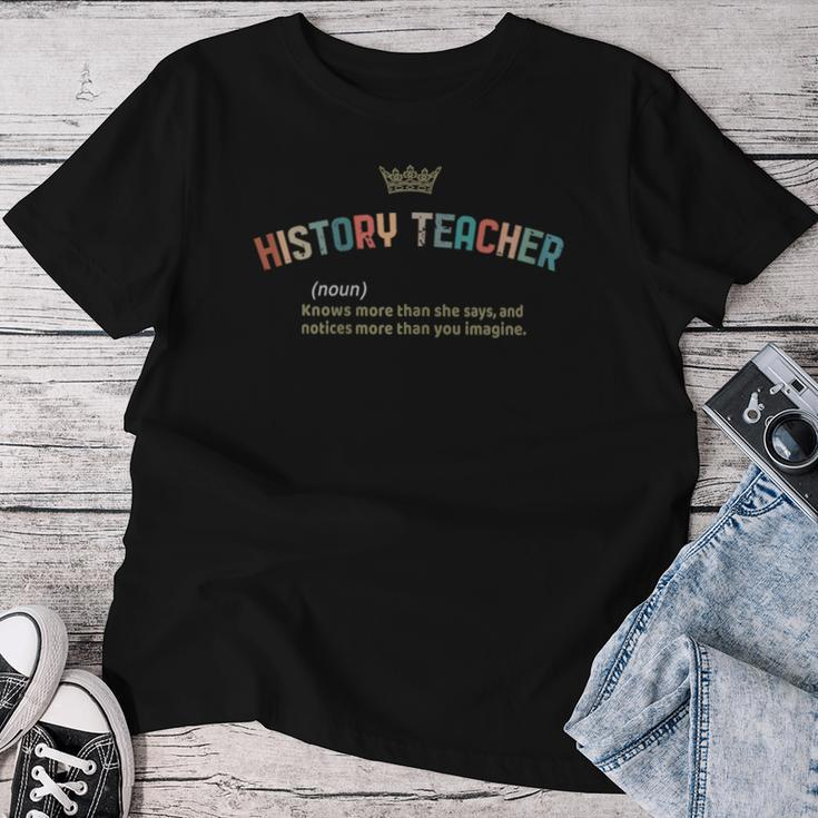 Teacher Definition Vintage History Teacher Women T-shirt Funny Gifts