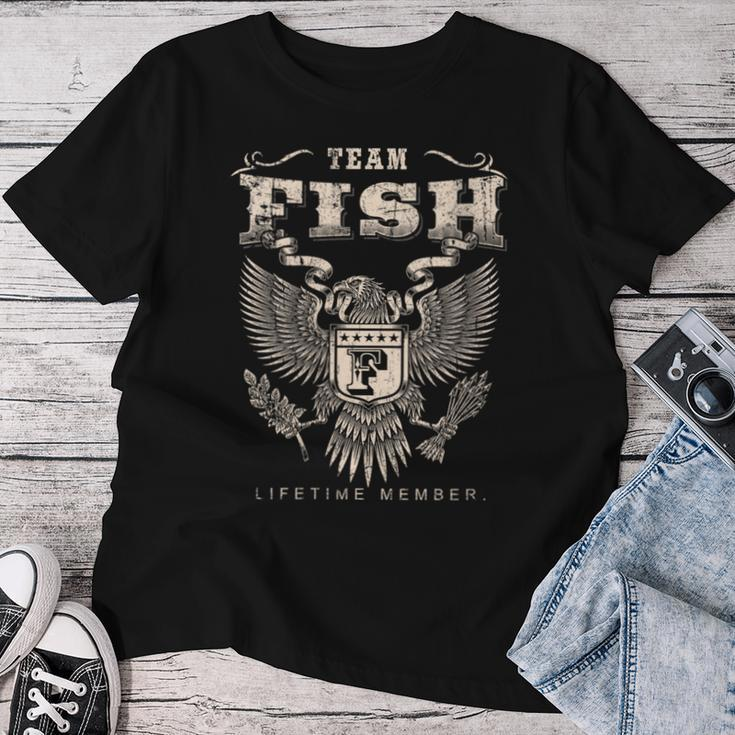 Team Fish Family Name Lifetime Member Women T-shirt Funny Gifts