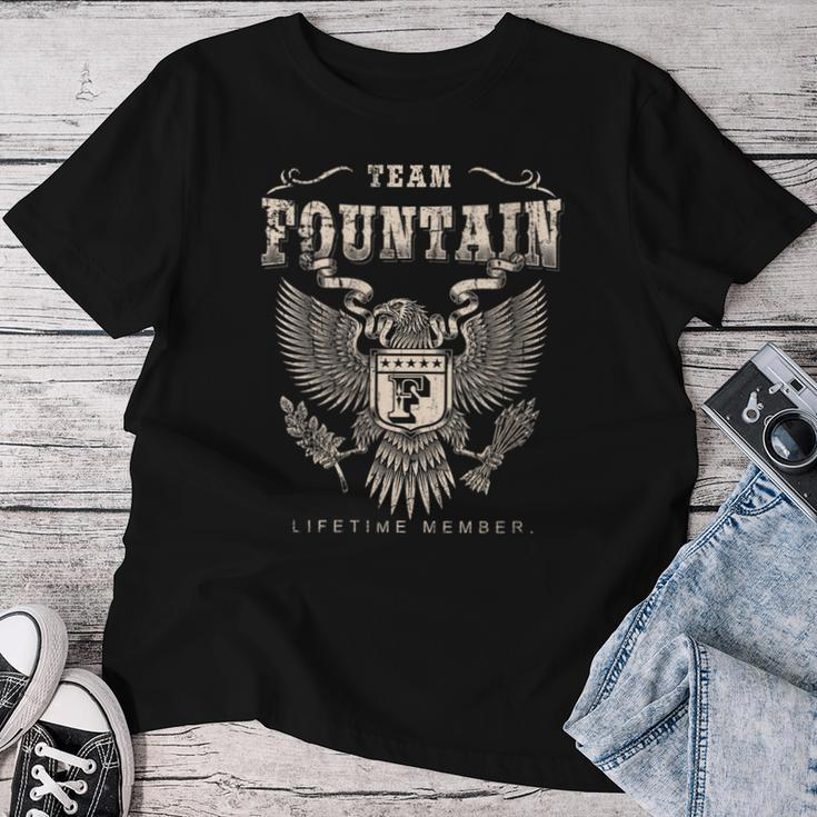 Team Fountain Family Name Lifetime Member Women T-shirt Funny Gifts
