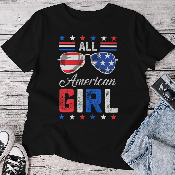T-shirt Femme Drapeau Américain Patriotique - Manches, Matière Polyester/élasthanne, Pour Le 4 Juillet Ou Style Décontracté