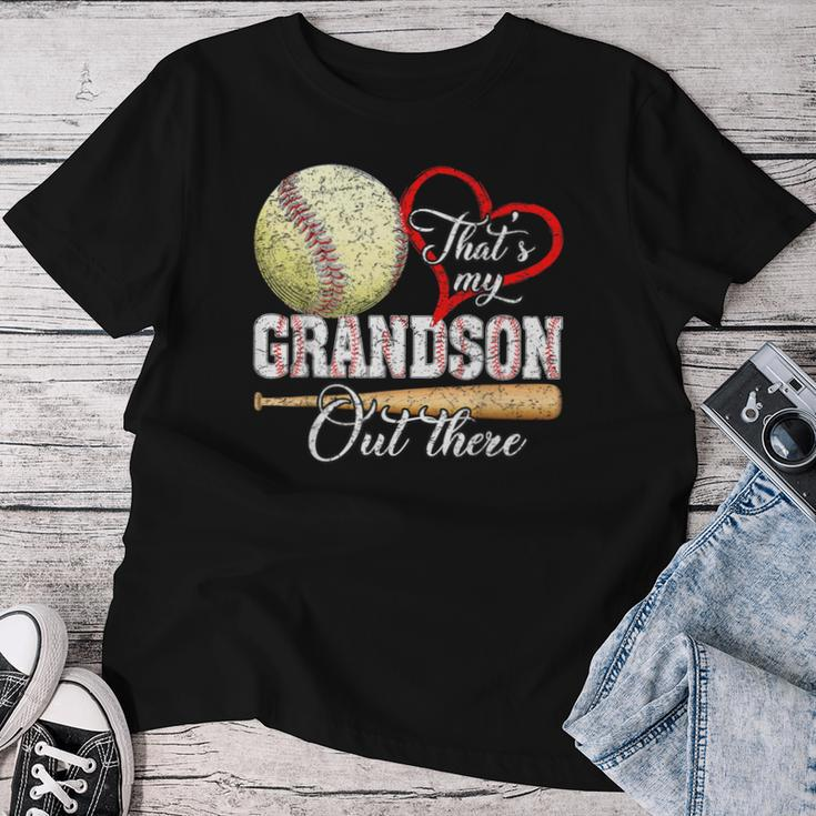 That's My Grandson Out There Baseball Grandma Mother's Day Women T-shirt Funny Gifts
