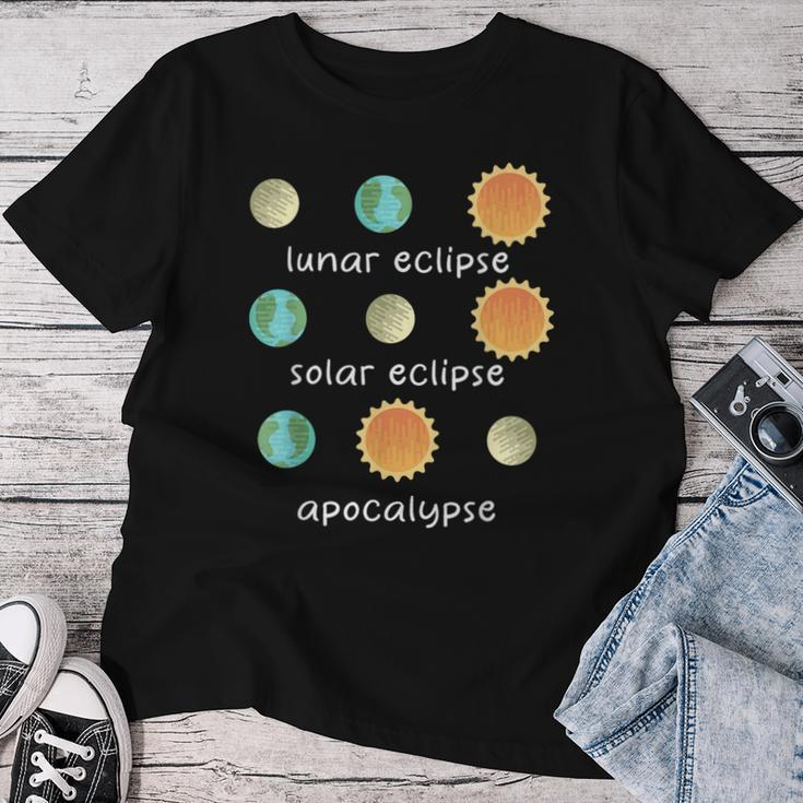 Three Eclipse To Learn Science Teacher Space Women T-shirt Funny Gifts