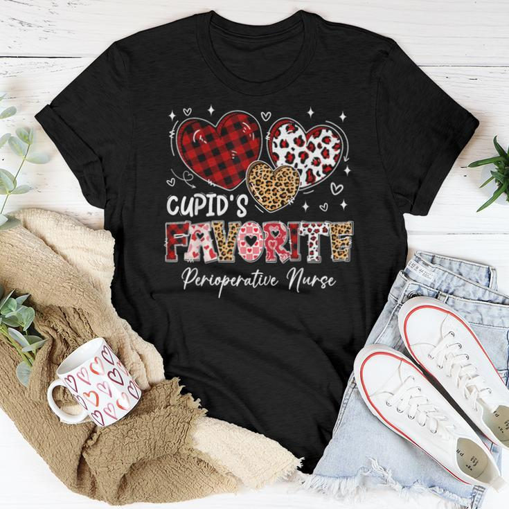 Three Hearts Cupid's Favorite Perioperative Nurse Valentine Women T-shirt Unique Gifts