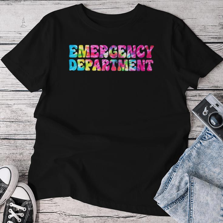 Tie Dye Emergency Department Emergency Room Healthcare Nurse Women T-shirt Funny Gifts