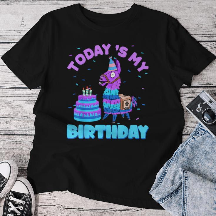 Todays My Birthday Llama Boy Family Party Decorations Women T-shirt Unique Gifts