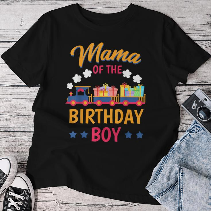 Train Bday Party Railroad Mama Of The Birthday Boy Theme Women T-shirt Funny Gifts