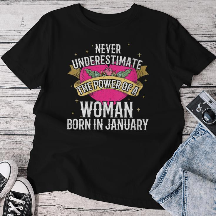Never Underestimate A Girl Who Is Born In January Women T-shirt Unique Gifts
