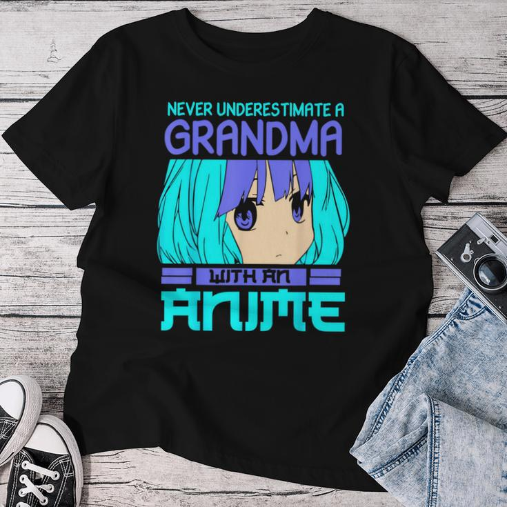 Never Underestimate A Grandma With An Anime Women T-shirt Unique Gifts