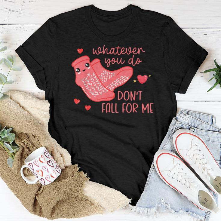 Valentine Whatever You Do Don't Fall For Me Rn Pct Cna Nurse Women T-shirt Unique Gifts