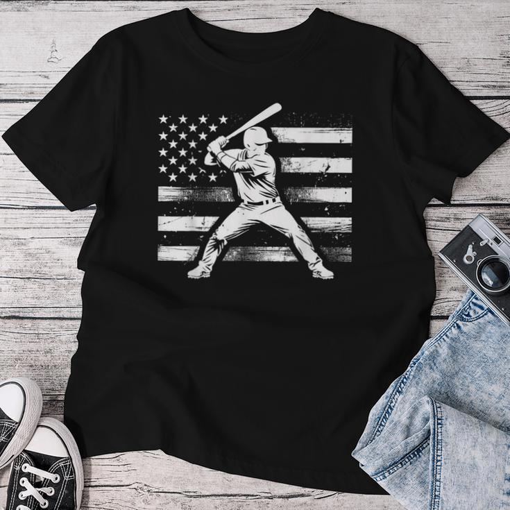 Vintage Baseball American Flag For Boys Girls Women Women T-shirt Personalized Gifts