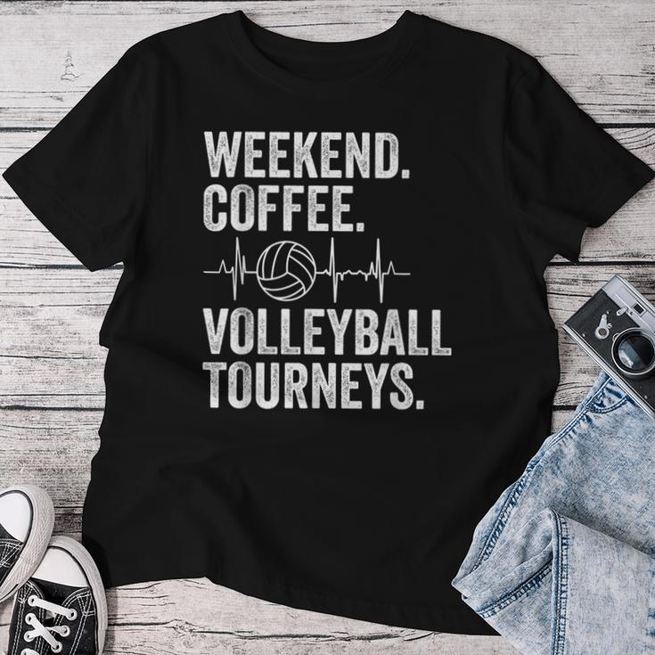Vintage Weekend Coffee And Volleyball Moms Apparel Women T-shirt Funny Gifts