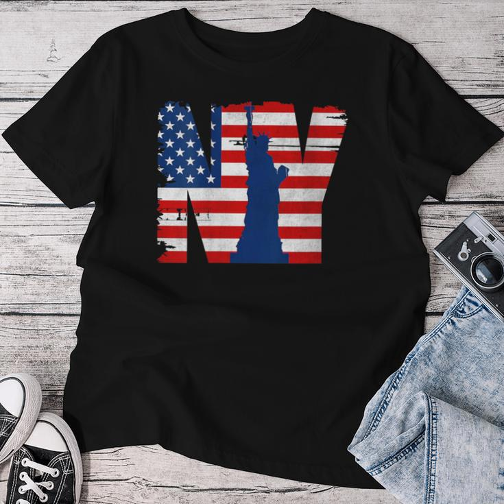 Vintage New York City Usa Flag Graphic New York City Women T-shirt Funny Gifts