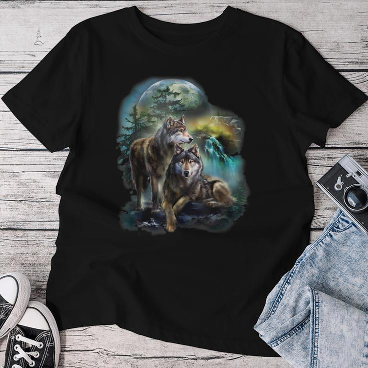 Vintage Wolf Wolf Lovers For Boys And Girls Women T-shirt Personalized Gifts