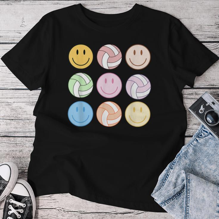 Volleyball Vibes Smile Face Hippie Volleyball Girls Women T-shirt Personalized Gifts