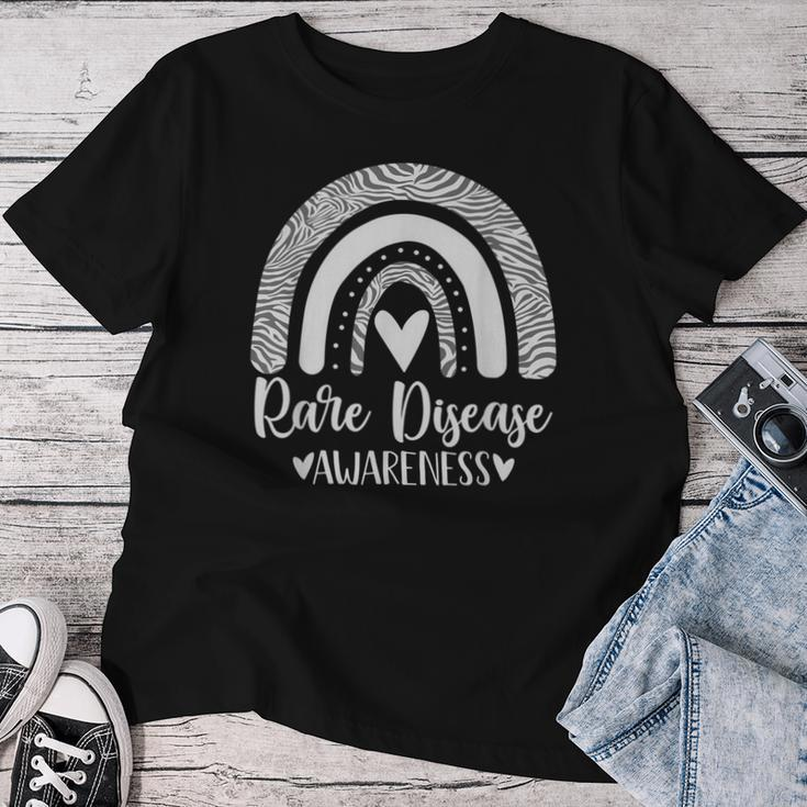 We Wear Zebra Print Rainbow Awsewome For Rare Disease Women T-shirt Personalized Gifts