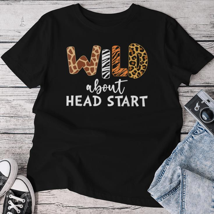 Wild About Head Start Teacher Back To School Leopard Women T-shirt Funny Gifts