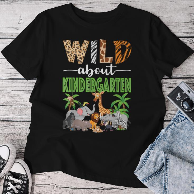 Wild About Kindergarten Teacher Student Zoo Safari Women T-shirt Unique Gifts