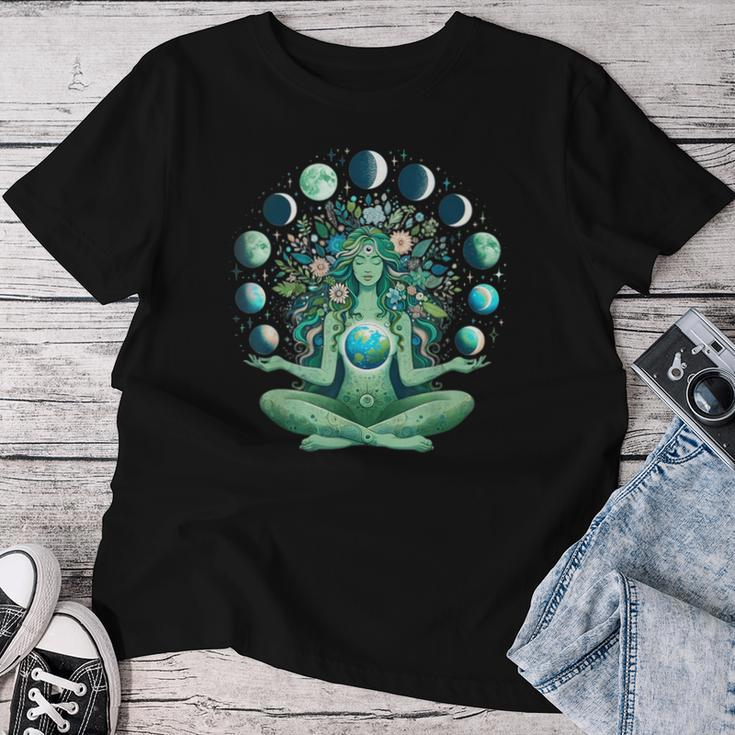 Witchy Nature Goddess Mother Earth Day Moon Phases Aesthetic Women T-shirt Funny Gifts