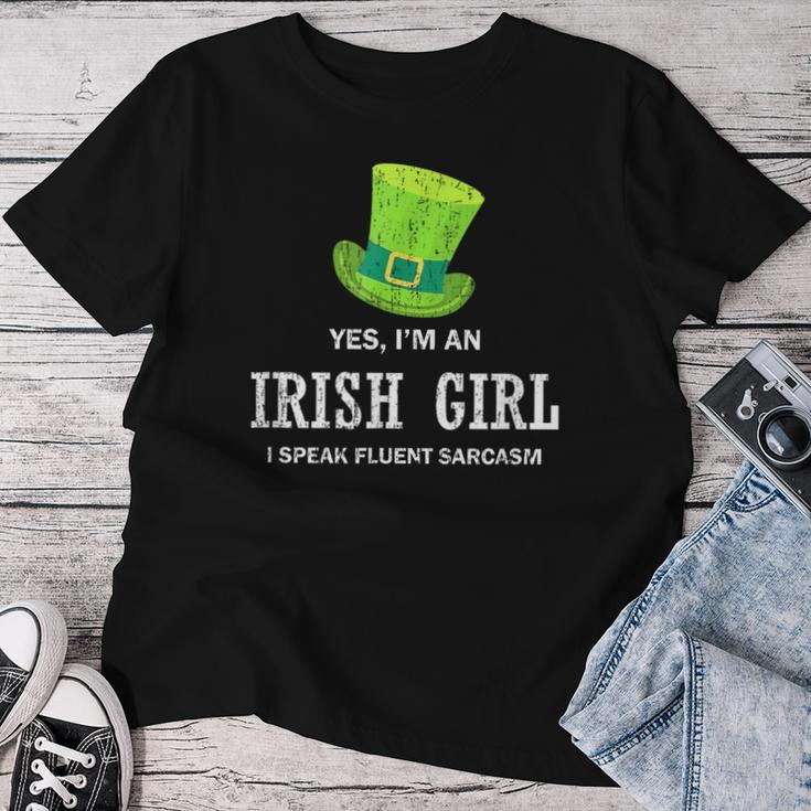 Yes I’M An Irish Girl I Speak Fluent Sarcasm St Patrick's Women T-shirt Unique Gifts
