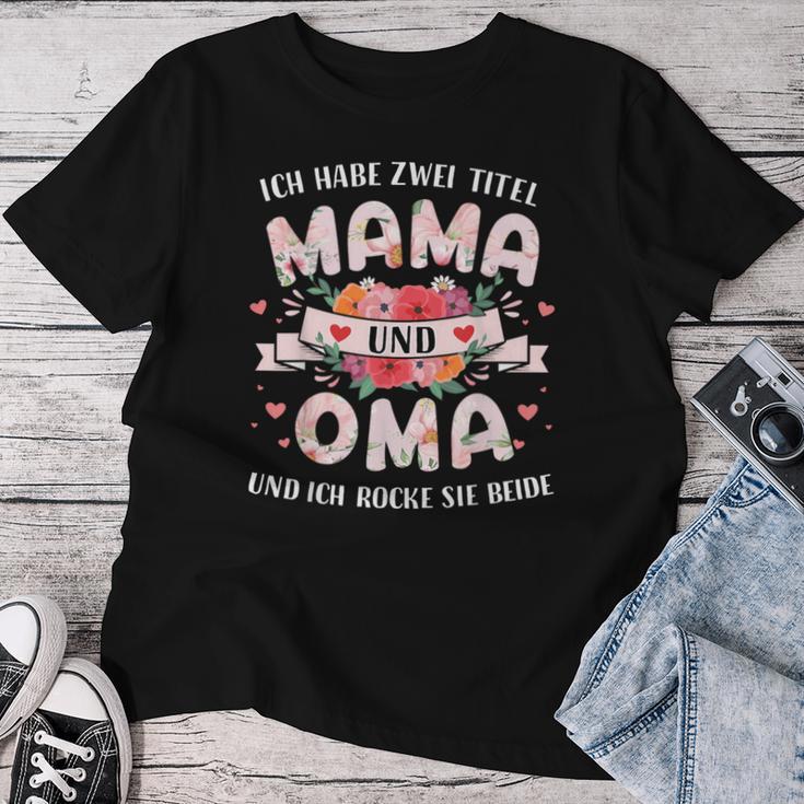 Zwei Titel Mama Oma Zum Muttertag Geburtstag Weihnachten T-shirt Frauen Lustige Geschenke