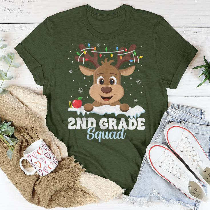 2Nd Grade Teacher Christmas Second Grade Squad Reindeer Xmas Women T-shirt Unique Gifts