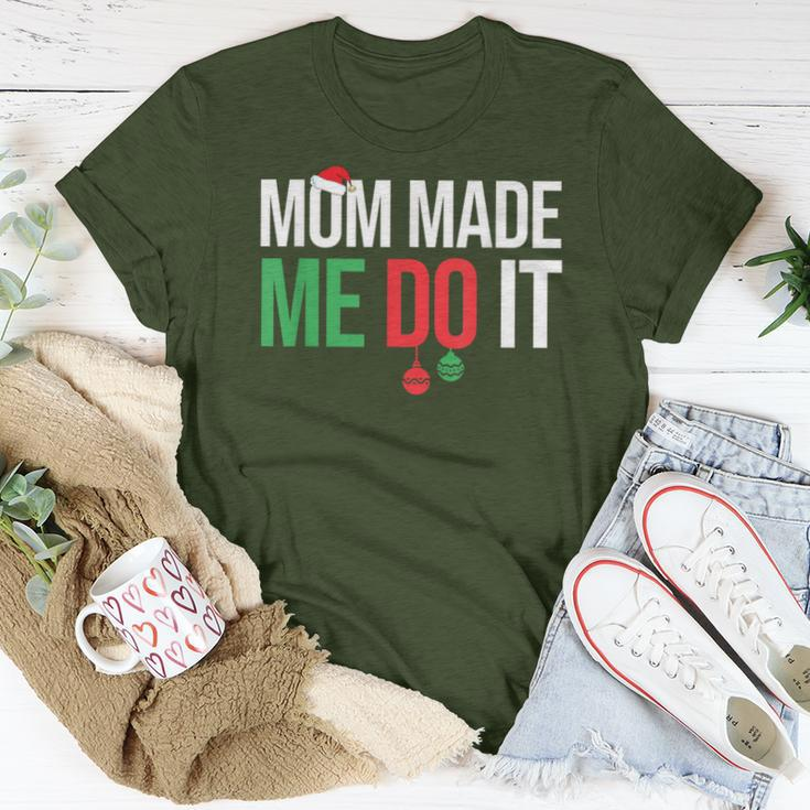 Family Christmas Pajamas Matching Mom Made Me Do It Women T-shirt Unique Gifts