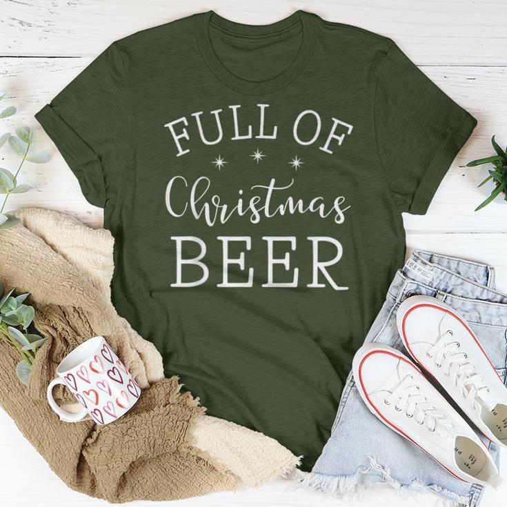 Full Of Christmas Beer And Christmas Cheer Couple Matching Women T-shirt Personalized Gifts