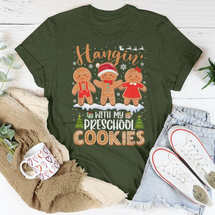Gingerbreads Hangin' With My Preschool Cookies Teacher Xmas Women T-shirt Unique Gifts