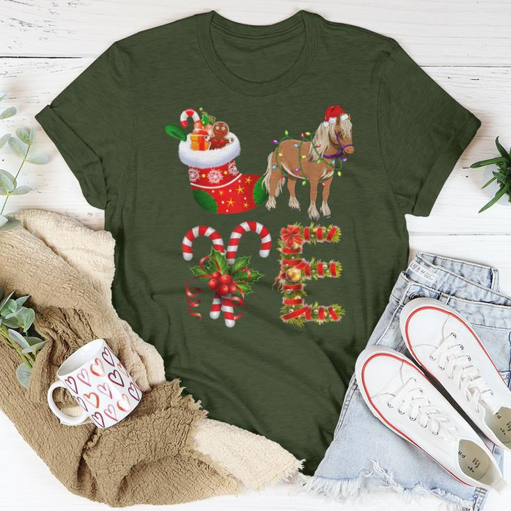 Horse Christmas Lights Led Santa Hat Christmas Women T-shirt Personalized Gifts