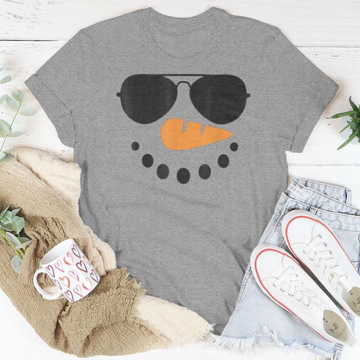 Snowman Face Family Christmas Matching Costume Kid Women T-shirt Funny Gifts