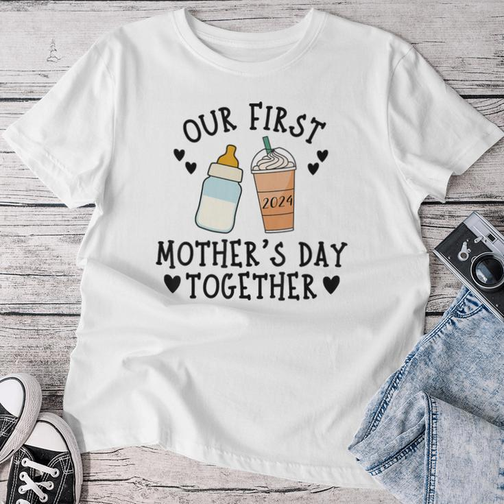 2024 Our First Mother's Day Together New Mom Coffee Lover Women T-shirt Funny Gifts