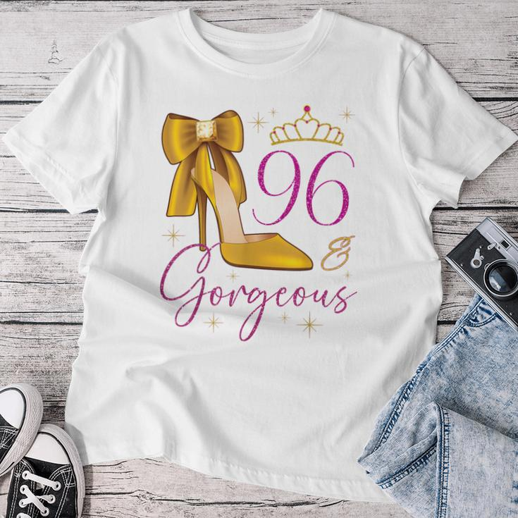 96 And Gorgeous 96Th Birthday 96 Years Old Queen Bday Party Women T-shirt Unique Gifts