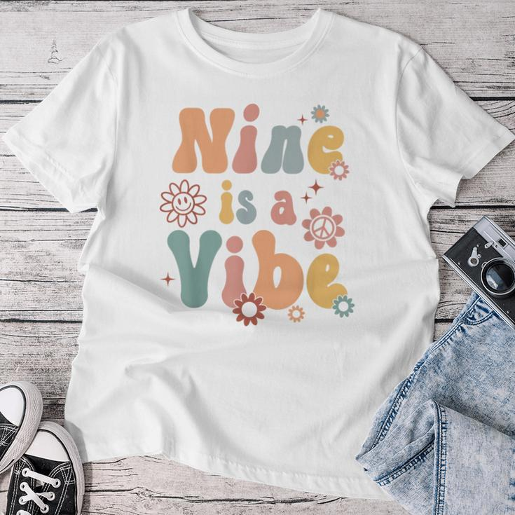 Boho Nine Is A Vibe Cute 9Th Birthday Girl Boy Women T-shirt Unique Gifts