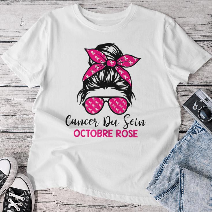 T-shirt Octobre Rose Femme - Avec Motif Ruban Et Cœur, Pour La Sensibilisation Au Cancer Du Sein, Coton Doux, Coupe Classique