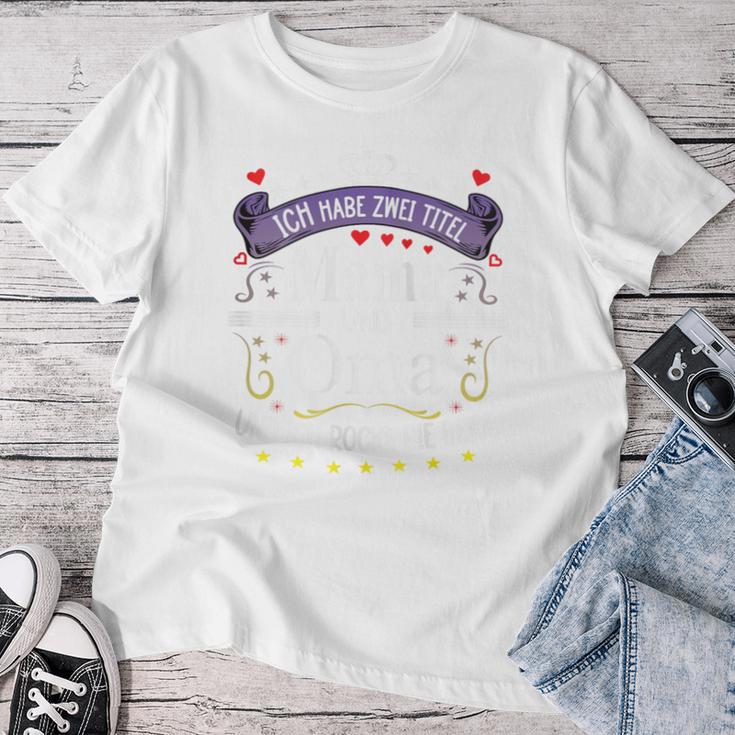 Damen Ich Habe Zwei Titel Mama & Oma Muttertag Spruch Geburtstag T-shirt Frauen Lustige Geschenke