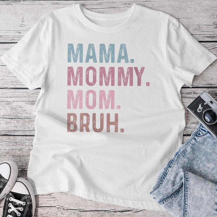 Damen Mama Mama Mama Bruh Lustigintage Groovy Muttertag Für Mama Mit-Ausschnitt T-shirt Frauen Lustige Geschenke