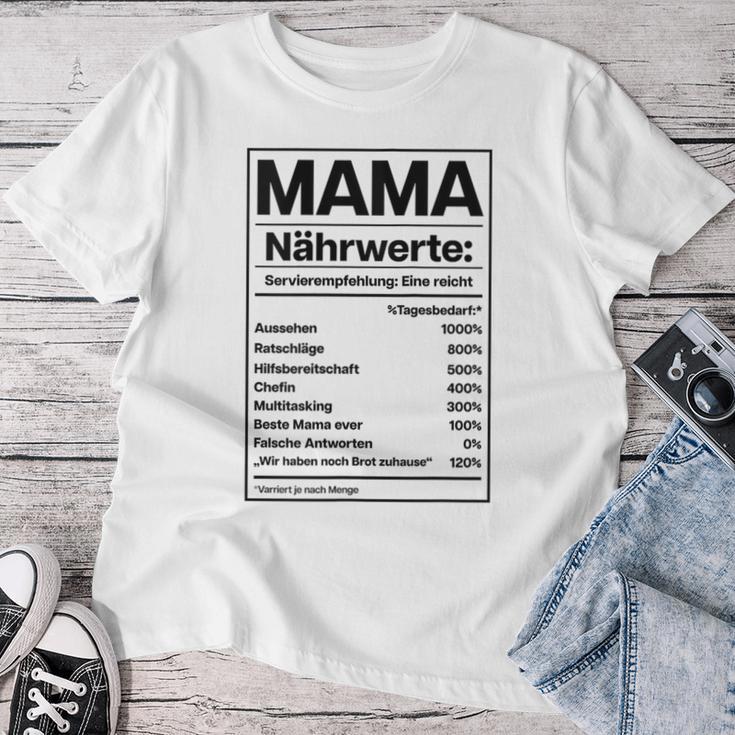 Damen Mama Nährwerte Tabelle X Muttertag Lustig Muttertagsgeschenk T-shirt Frauen Lustige Geschenke