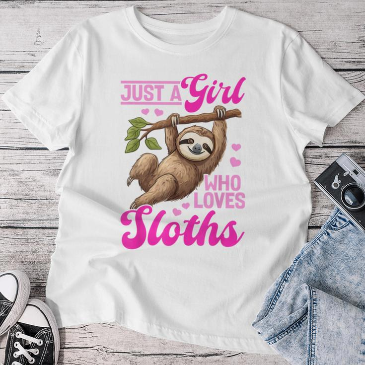 Lazy Sloth Just A Girl Who Loves Sloths Women T-shirt Funny Gifts