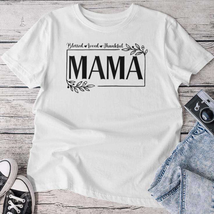 Gesegnet Geliebt Dankbar Mama Mama Mama Muttertag Raglan T-shirt Frauen Lustige Geschenke