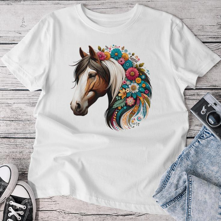 Horse Riding Equestrian Horse Portrait Western Horseback Women T-shirt Unique Gifts