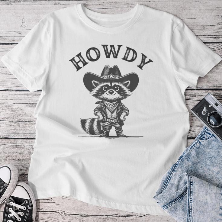 Howdy Cowboy Raccoon Howdy Raccoon Howdy Animal Women T-shirt Personalized Gifts