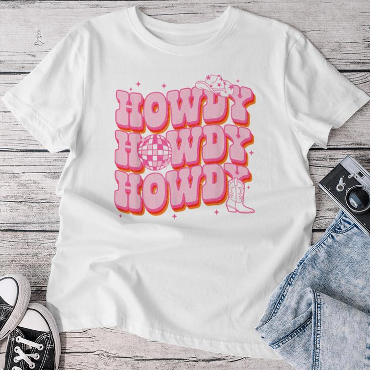Howdy Southern Western Girl Country Rodeo Pink Cowgirl Disco Women T-shirt Unique Gifts
