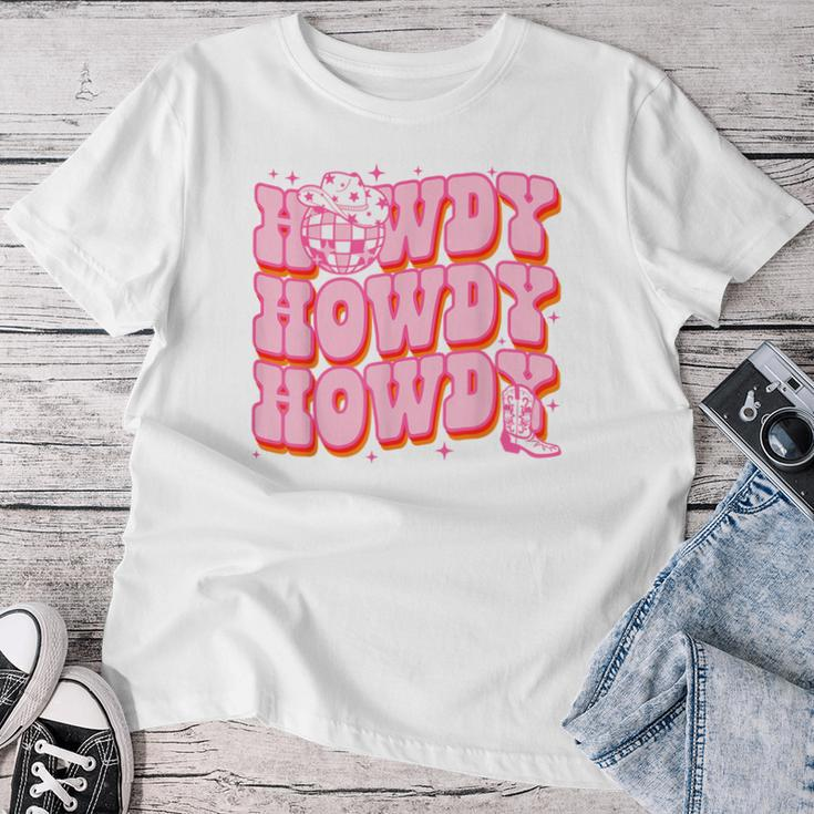 Howdy Southern Western Girl Country Rodeo Pink Disco Cowgirl Women T-shirt Unique Gifts