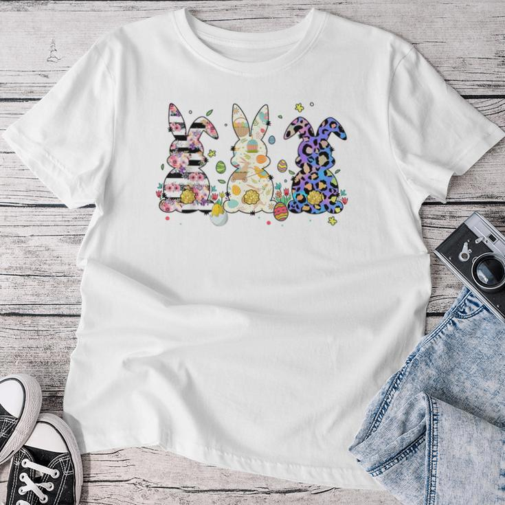 Leopard Easter Rabbit Floral Easter Day 2024 Easter Women T-shirt Unique Gifts