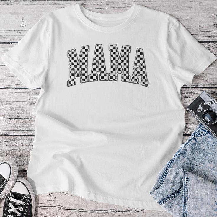 Lustig Kariert Mama Schwarz Weiß Frauen Raglan T-shirt Frauen Lustige Geschenke