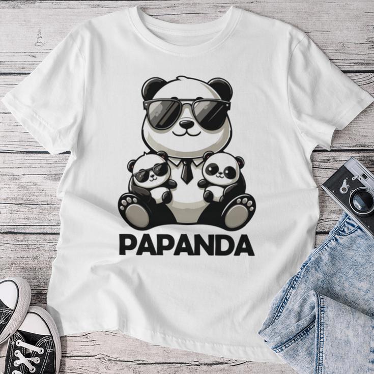 Lustige Geschenkeidee Papa Dadatertagater Panda Papanda T-shirt Frauen Lustige Geschenke