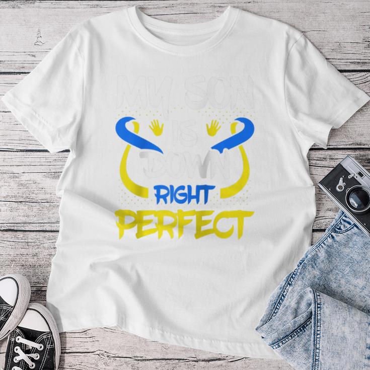 Mein Sohn Ist Richtig Perfekt Down-Syndrom-Bewusstsein Mama Papa Raglan T-shirt Frauen Lustige Geschenke