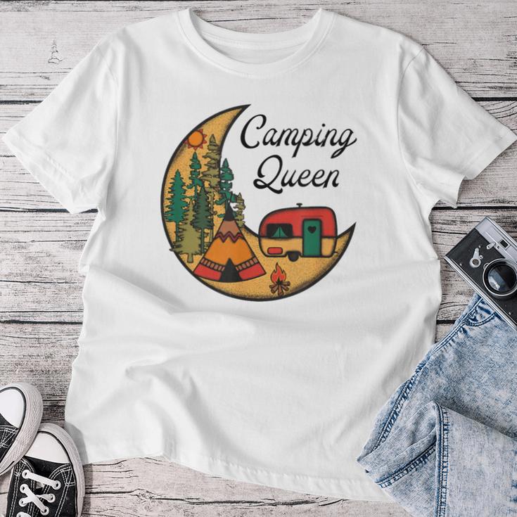 Mond Camping Queen Grafik Damen Outfit Für Camper Mama T-shirt Frauen Lustige Geschenke