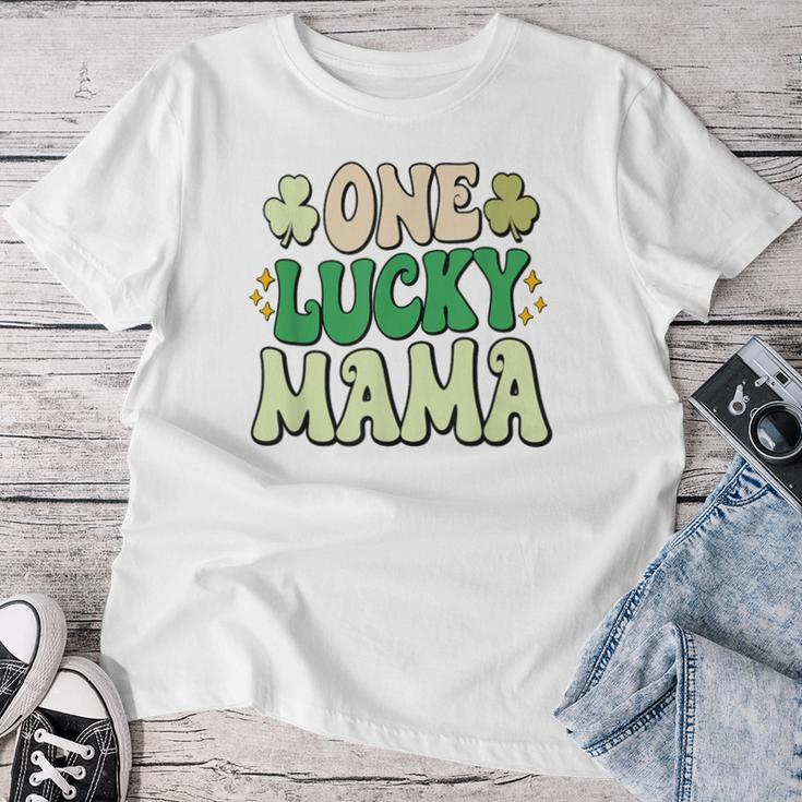 One Lucky Mama Groovy Retro Mama St Patrick's Day Women T-shirt Unique Gifts