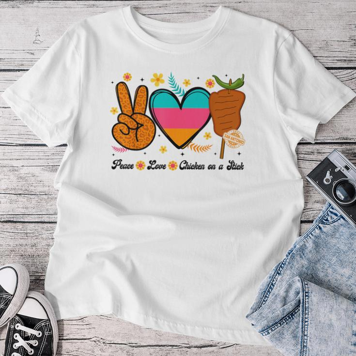 Peace Love And Chicken On A Stick Fiesta San Antonio Women T-shirt Unique Gifts